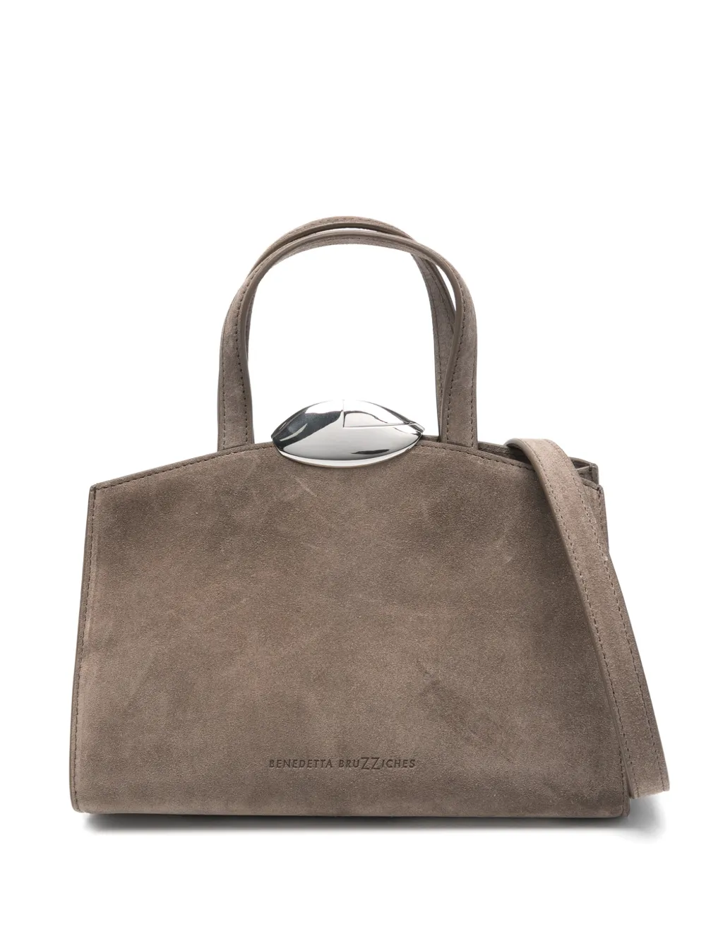Benedetta Bruzziches suede tote bag - Toni neutri