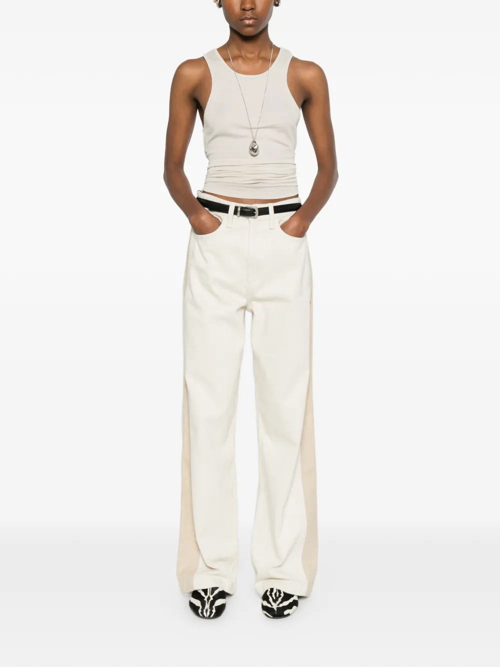 Rag & bone Logan side-stripe jeans - Beige