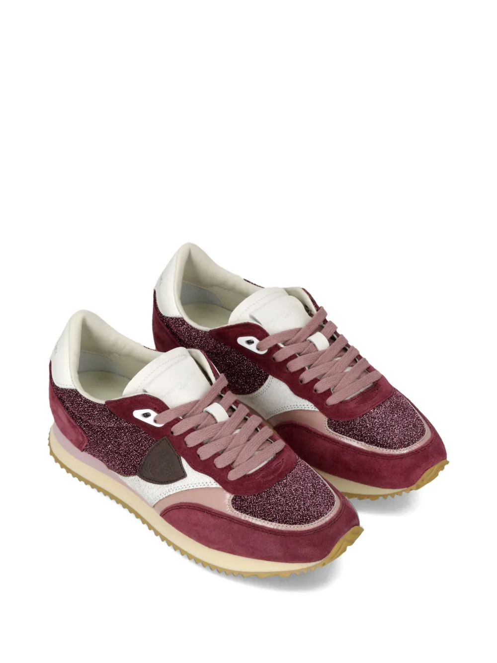 Philippe Model Paris Belville sneakers met glittervlak Rood
