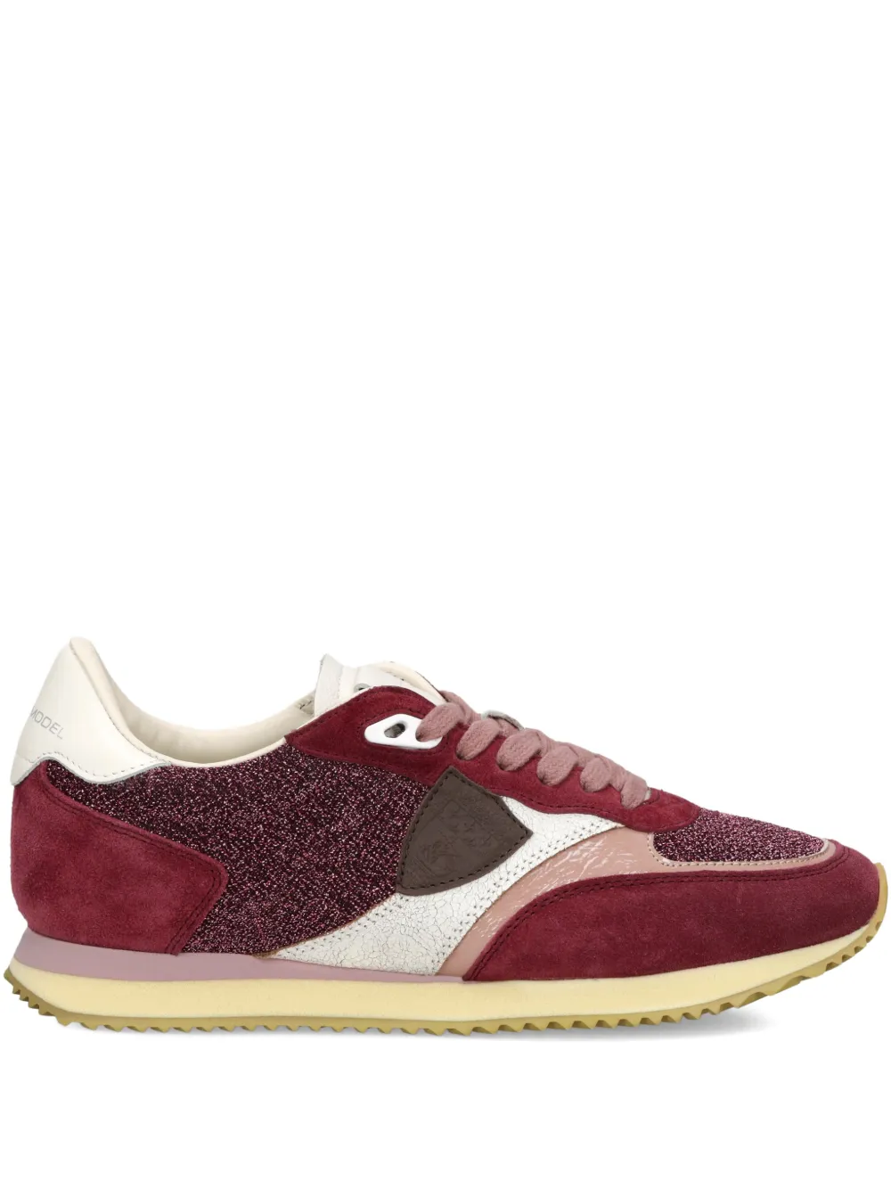 Philippe Model Paris Belville sneakers met glittervlak Rood