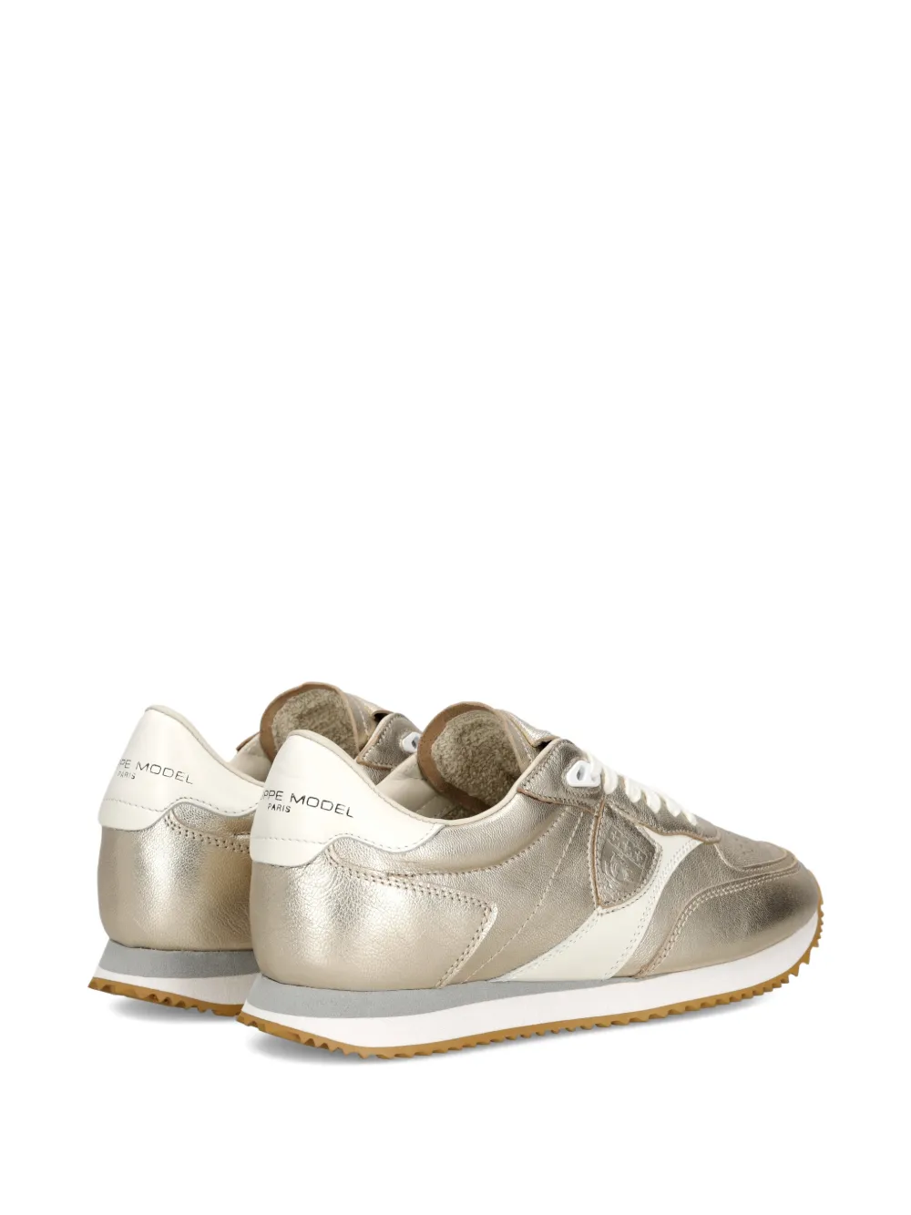 Philippe Model Paris Belville geperforeerde low-top sneakers Goud