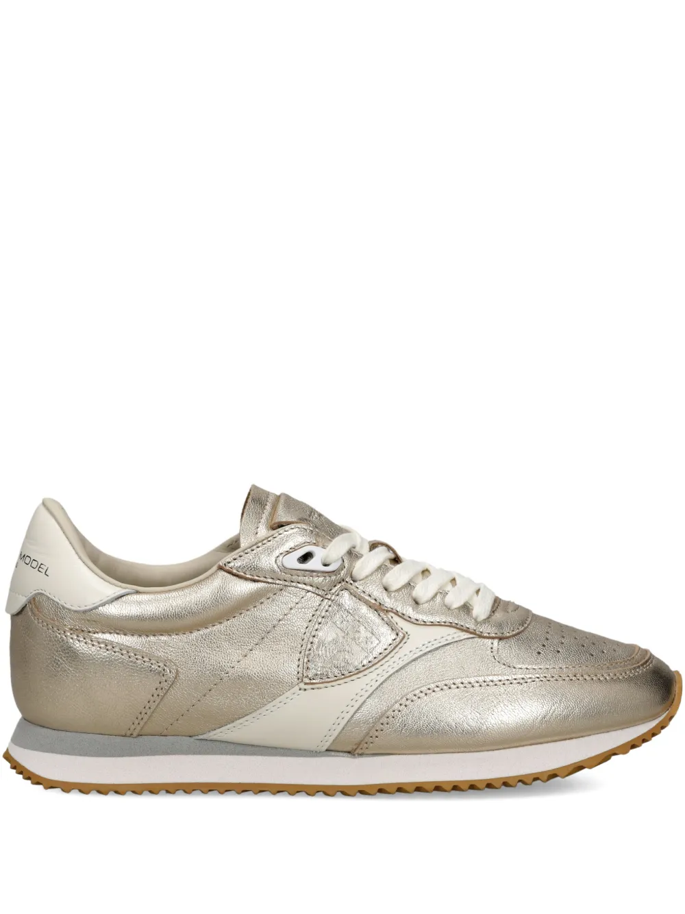 Philippe Model Paris Belville geperforeerde low-top sneakers Goud