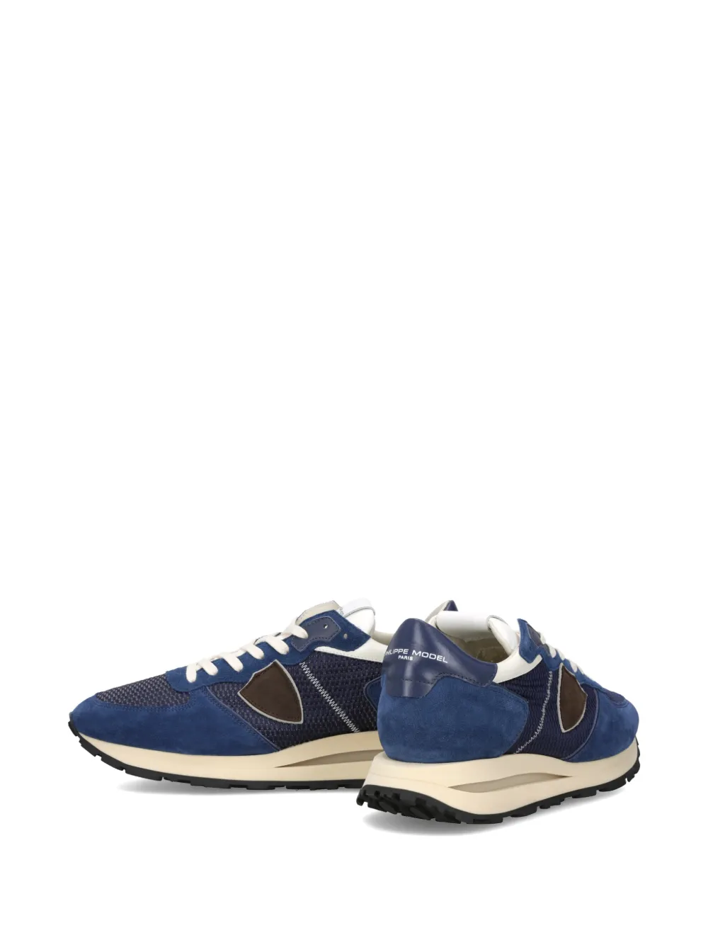 Philippe Model Paris Tropez Haute sneakers met suède vlakken Blauw