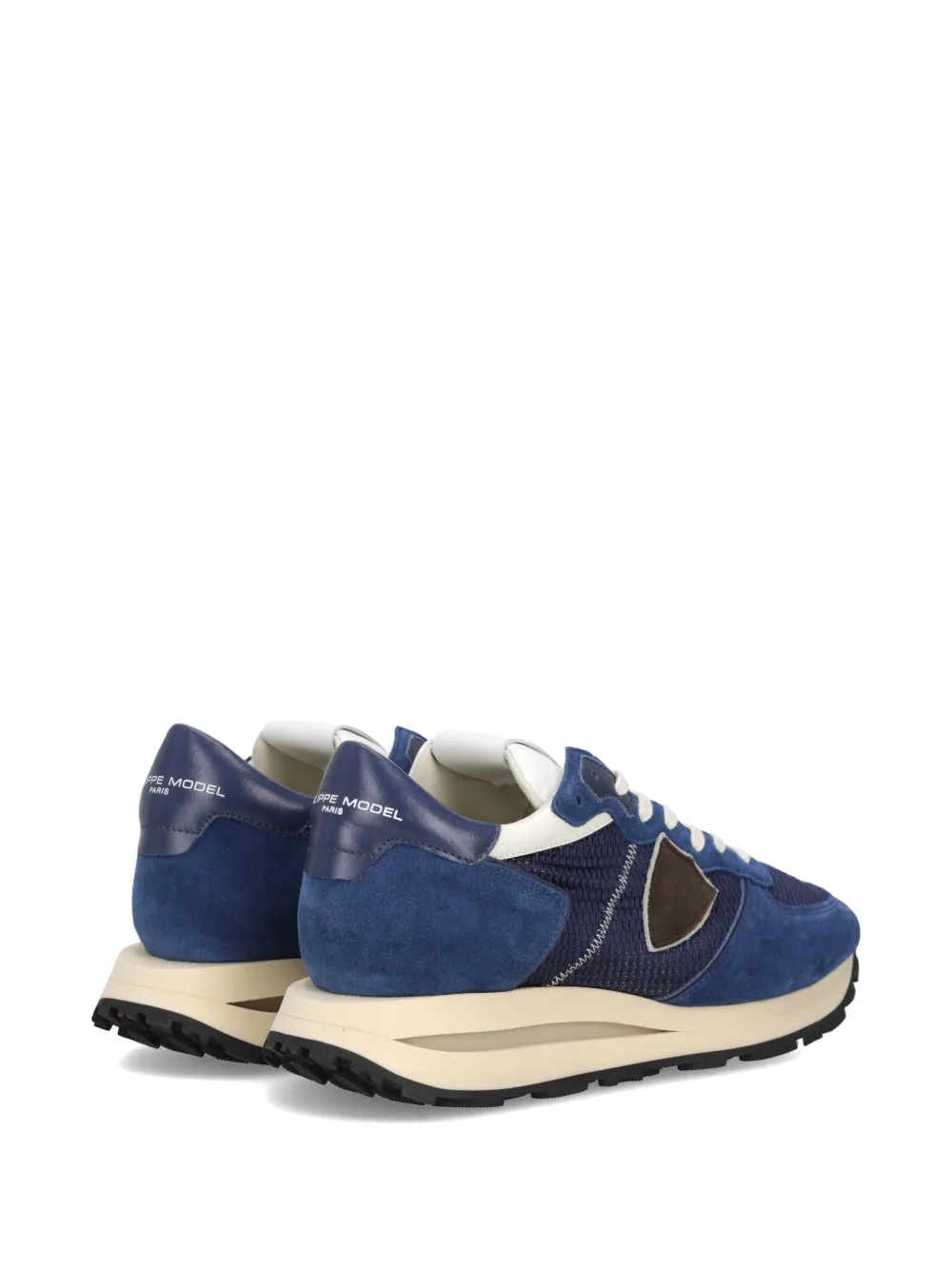 Philippe Model Paris Tropez Haute sneakers met suède vlakken Blauw