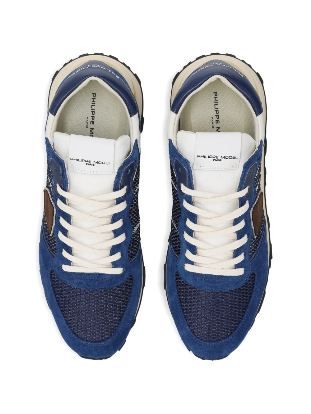 Philippe Model Paris Tropez Haute sneakers met suède vlakken Blauw