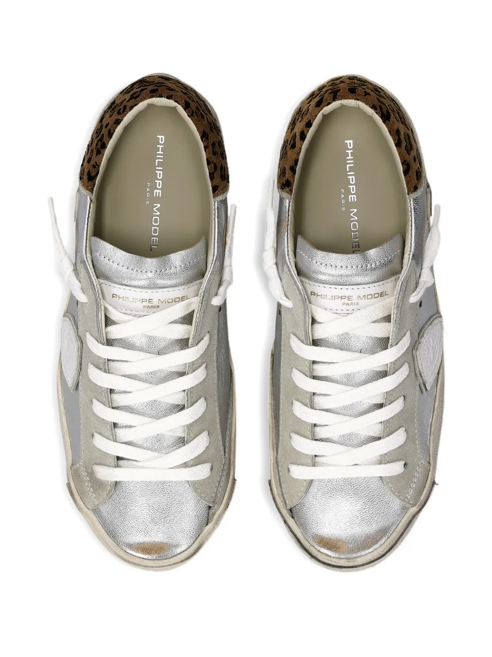 Philippe Model Paris Prsx sneakers met luipaardprint Zilver