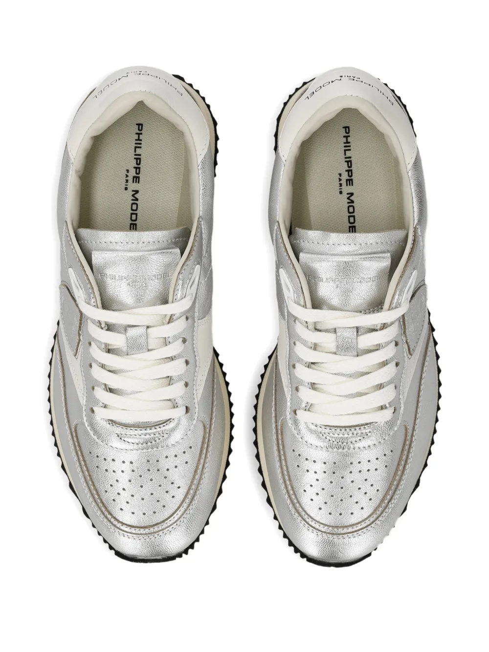 Philippe Model Paris Belville sneakers met geperforeerde vlakken Zilver