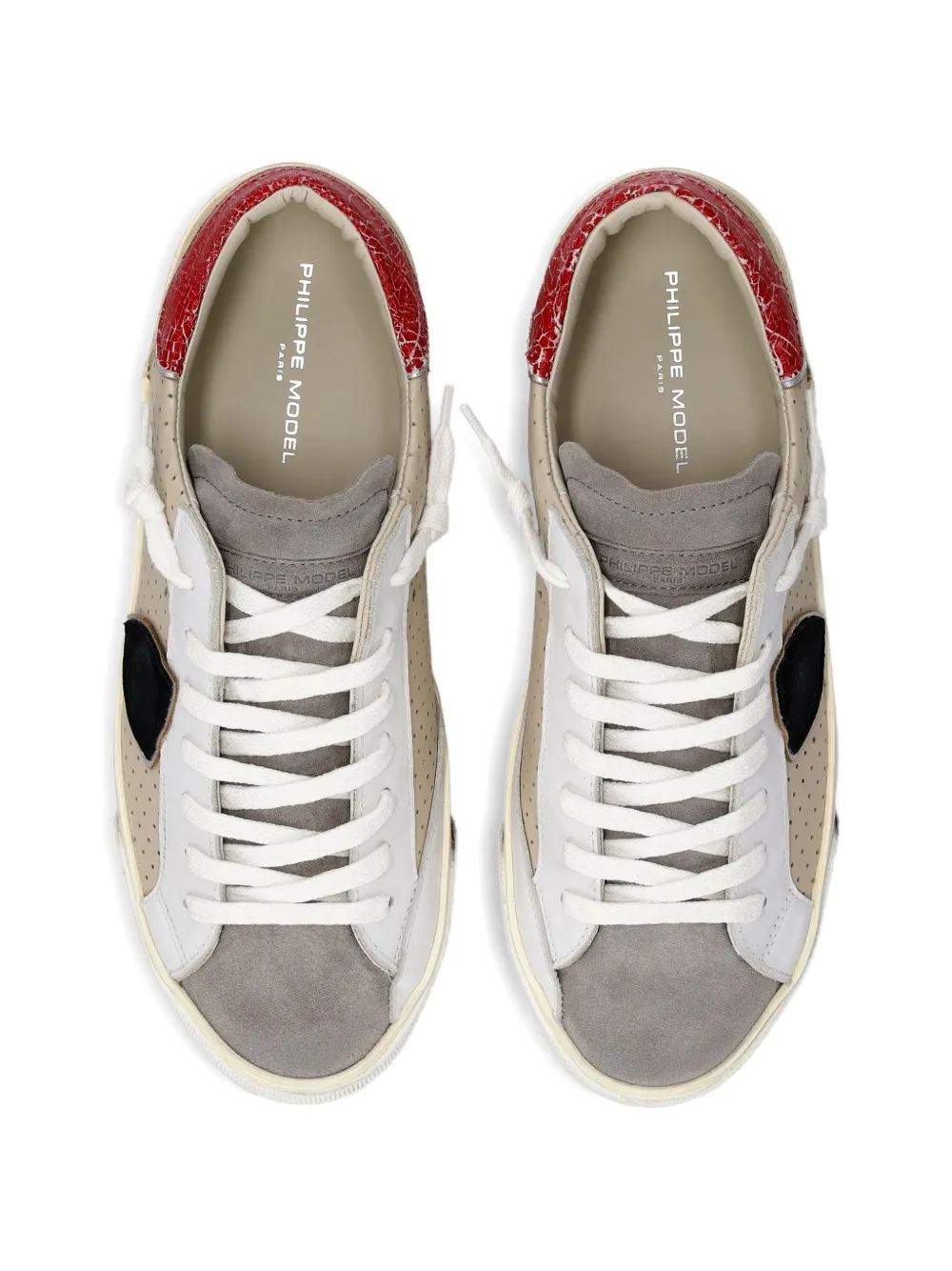 Philippe Model Paris Sneakers met geperforeerde vlakken Beige