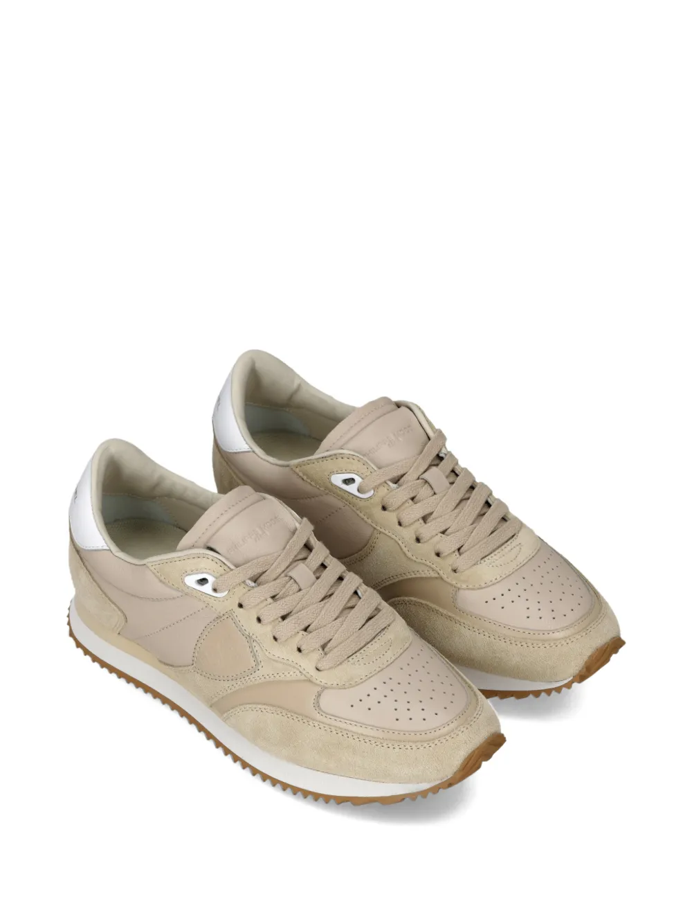 Philippe Model Paris Belville geperforeerde leren sneakers Beige