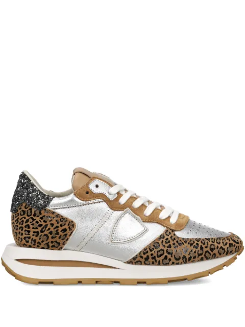 Philippe Model Paris leopard print glitter trainers