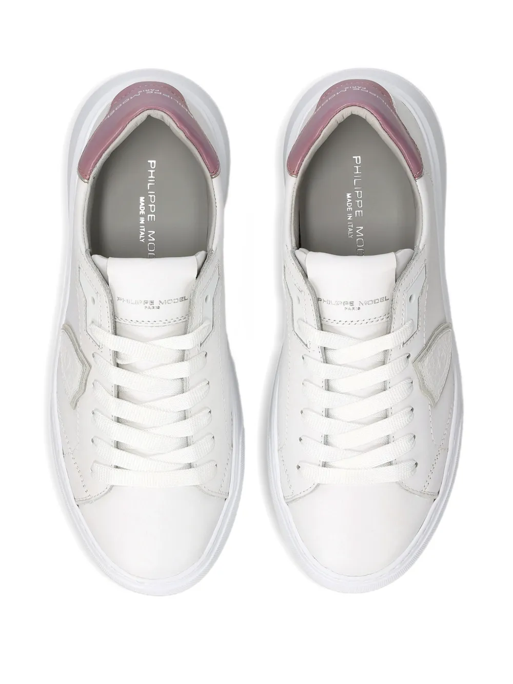 Philippe Model Paris Temple Tennis low-top leren sneakers Wit