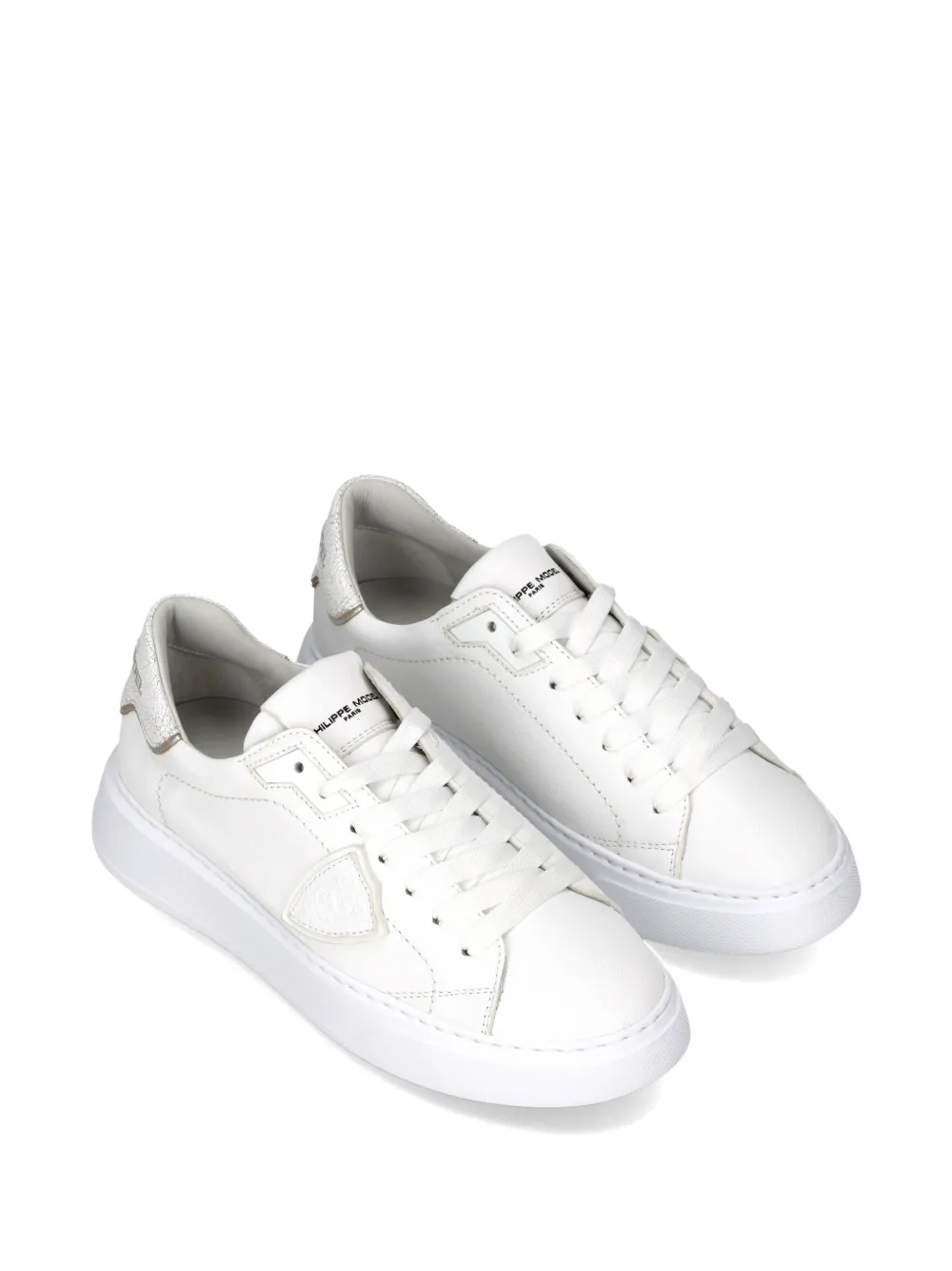 Philippe Model Paris Temple Low leren sneakers Wit