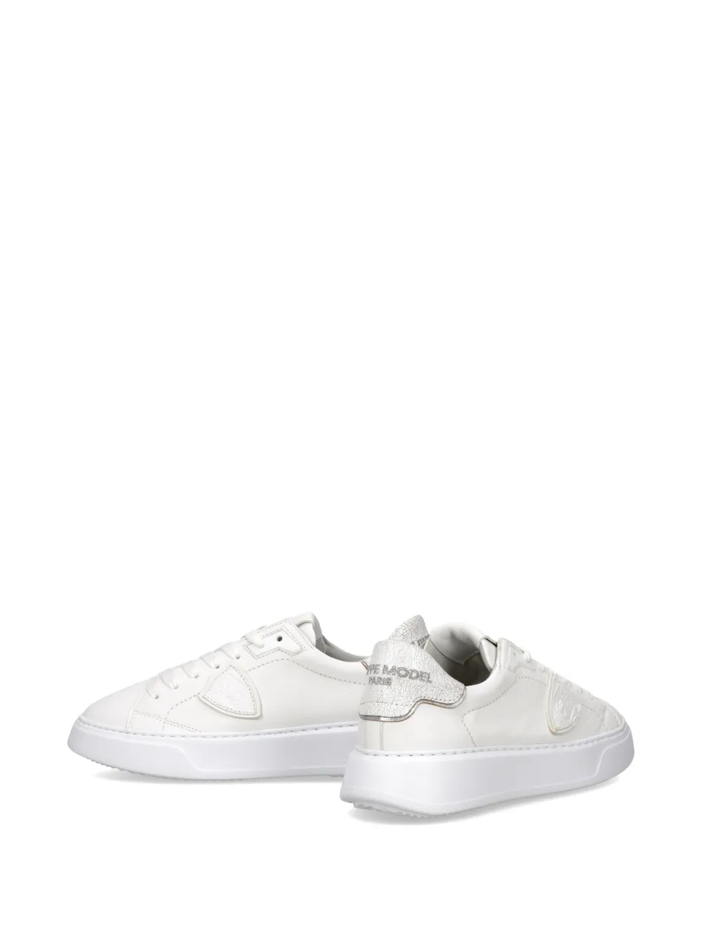 Philippe Model Paris Temple Low leren sneakers Wit