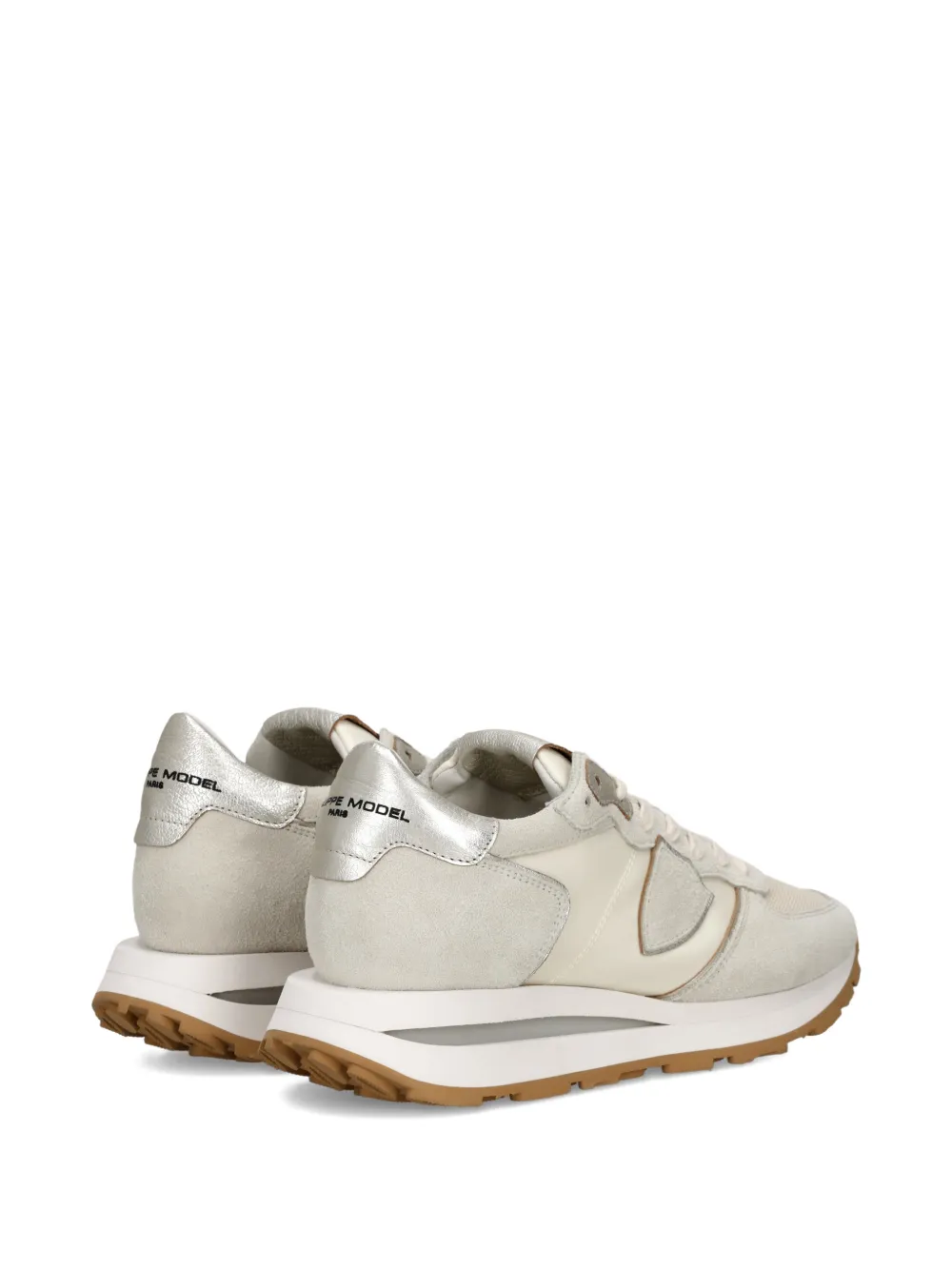 Philippe Model Paris Tropez Haute Low sneakers met metallic vlak Beige