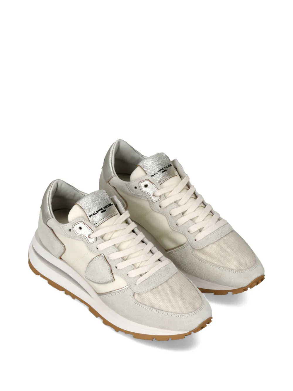 Philippe Model Paris Tropez Haute Low sneakers met metallic vlak Beige