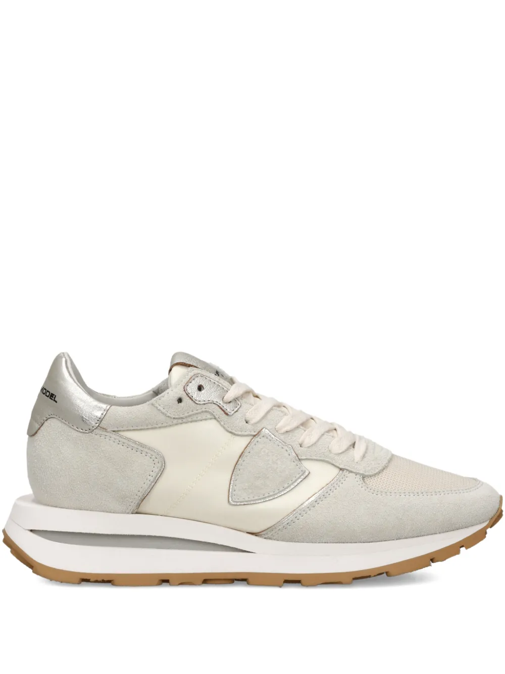 Philippe Model Paris Tropez Haute Low sneakers met metallic vlak Beige