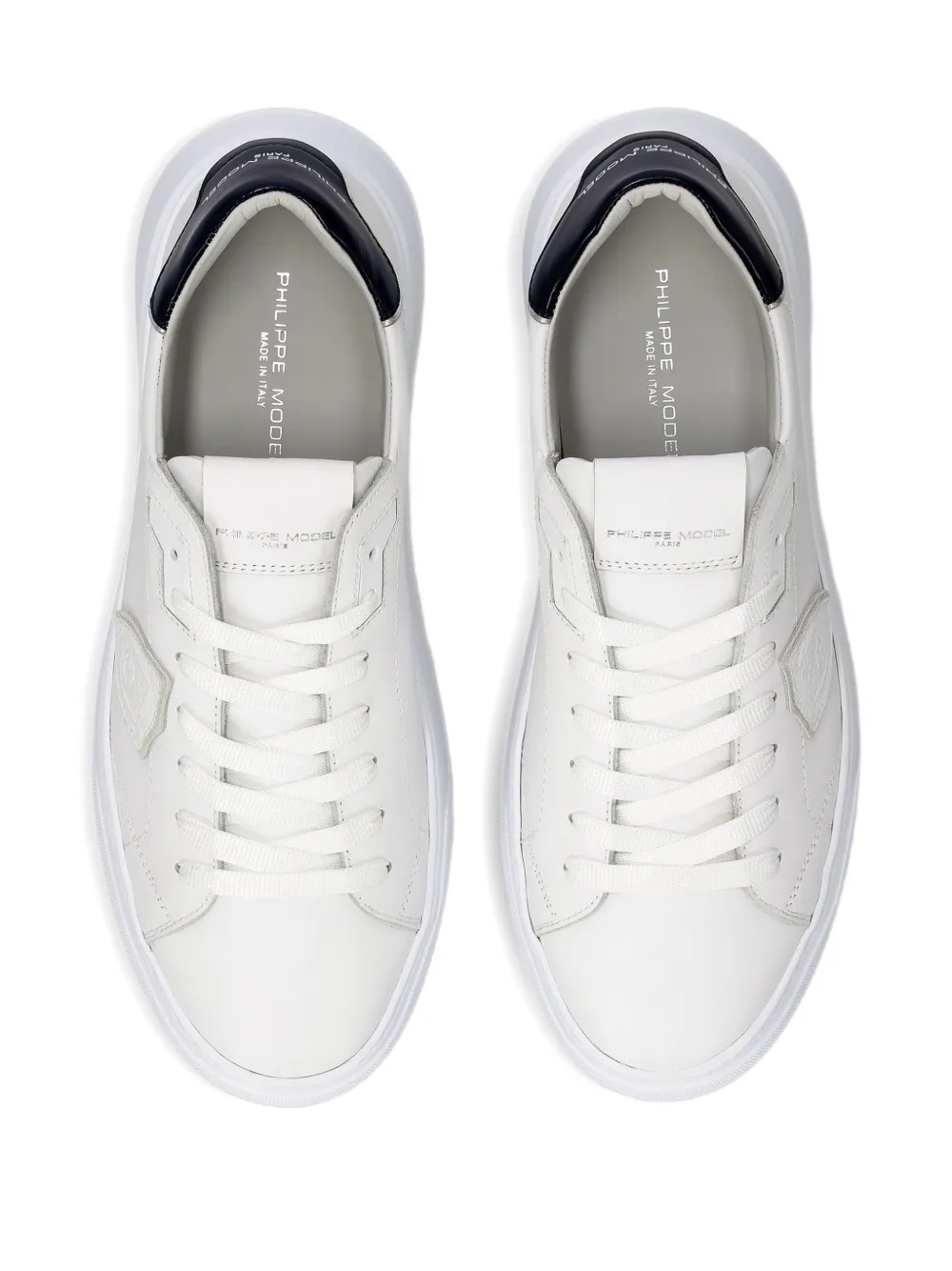 Philippe Model Paris Temple low-top leren sneakers Wit