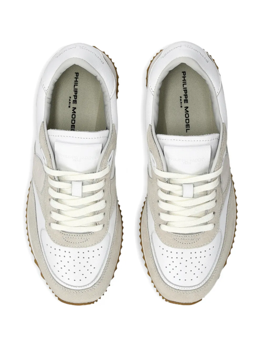 Philippe Model Paris Belville geperforeerde low-top sneakers Wit