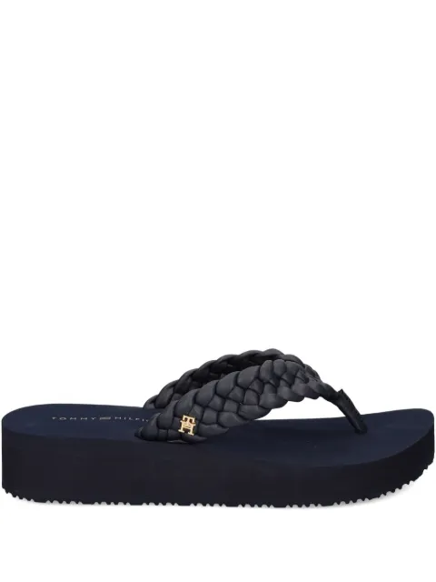 Tommy Hilfiger 38mm braided platform flip-flops
