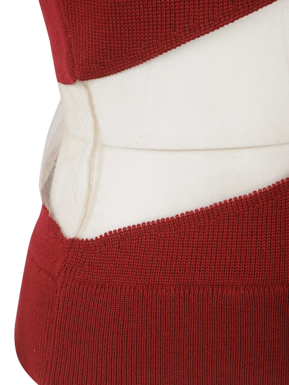 Duran Lantink Diagonal-stripe Ribbed-knit Vest In Red