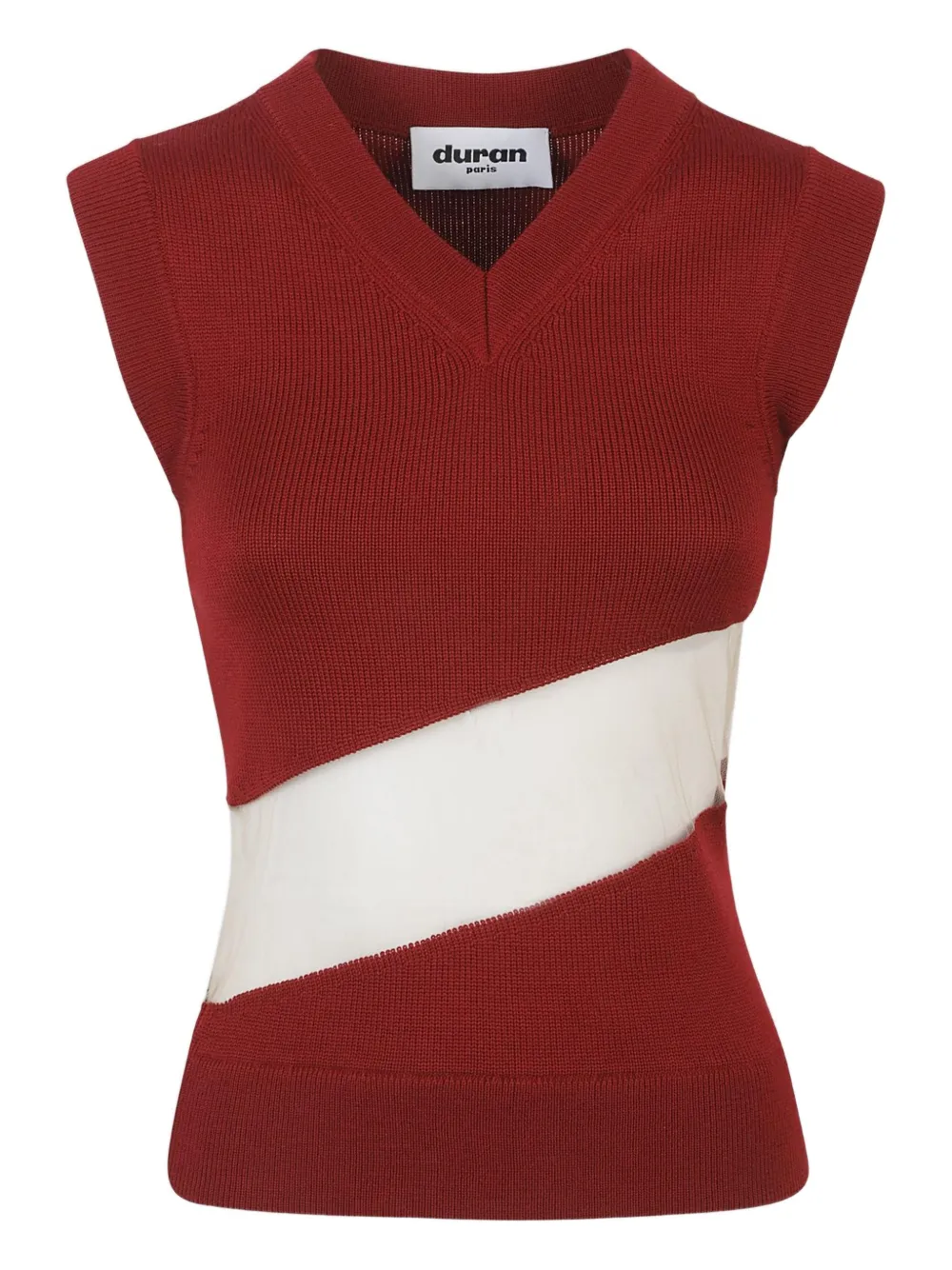 Duran Lantink diagonal-stripe ribbed-knit vest | rouge | Image 1