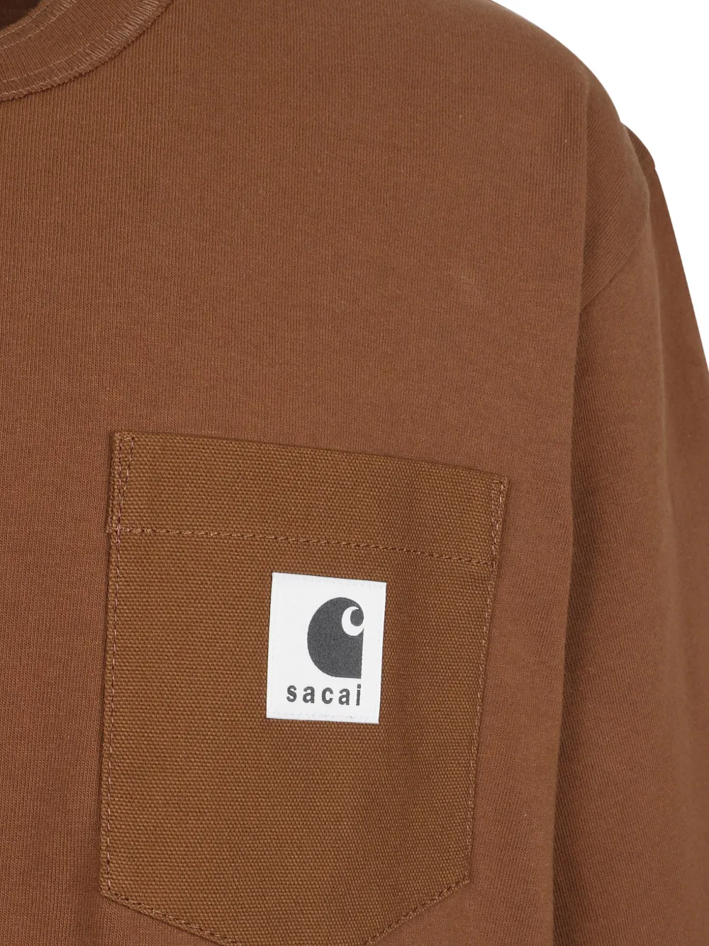 Sacai Chest-pocket T-shirt In Brown