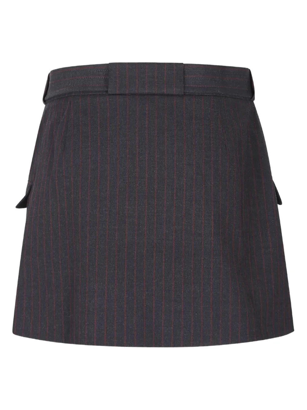 GANNI pinstripe belted mini skirt - Grijs