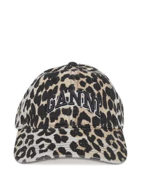 GANNI leopard-print baseball cap