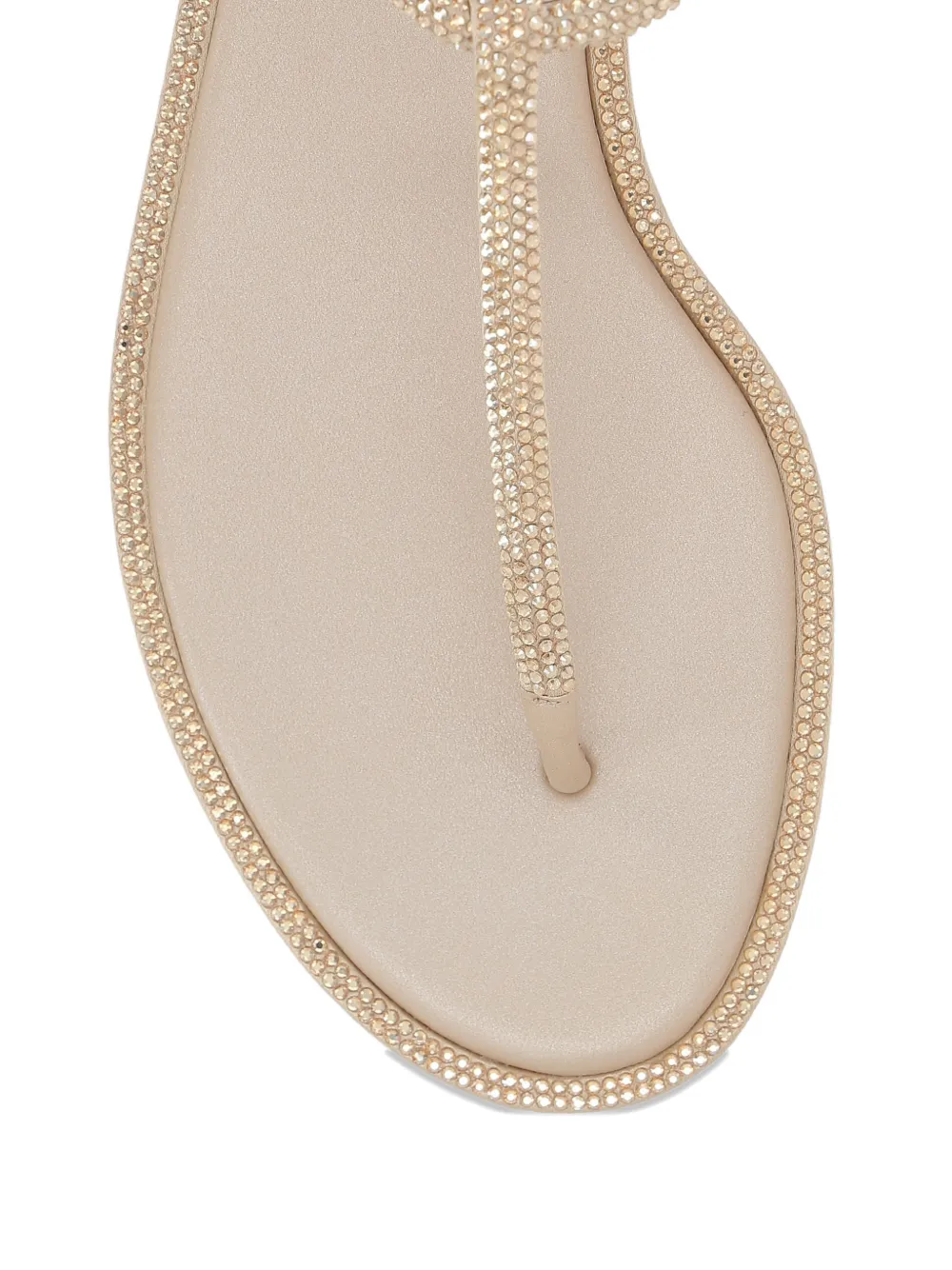 René Caovilla Diana rhinestone-embellished ankle-strap sandals Beige