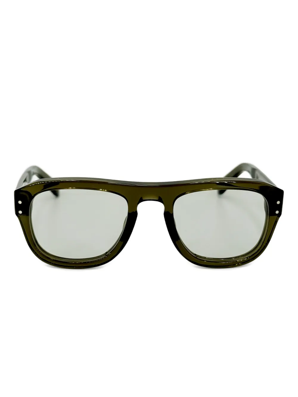 Yellows Plus Elias square-frame glasses | Green | Image 1