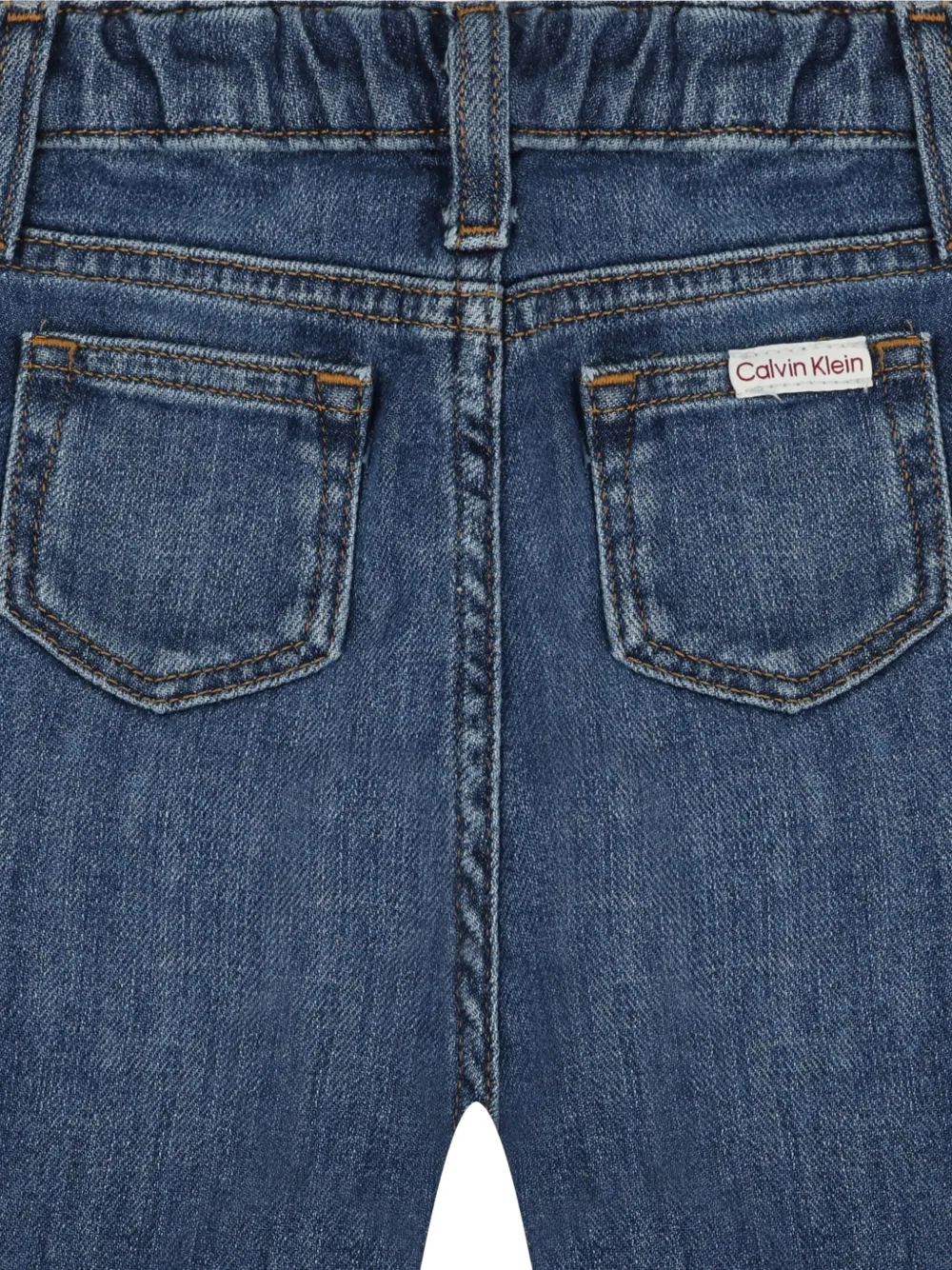 Calvin Klein Elasticated Jeans In Blue