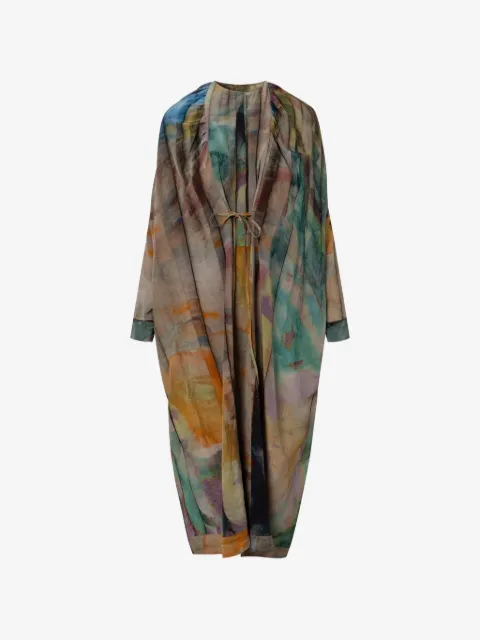 Anntian printed  tie-detail maxi dress
