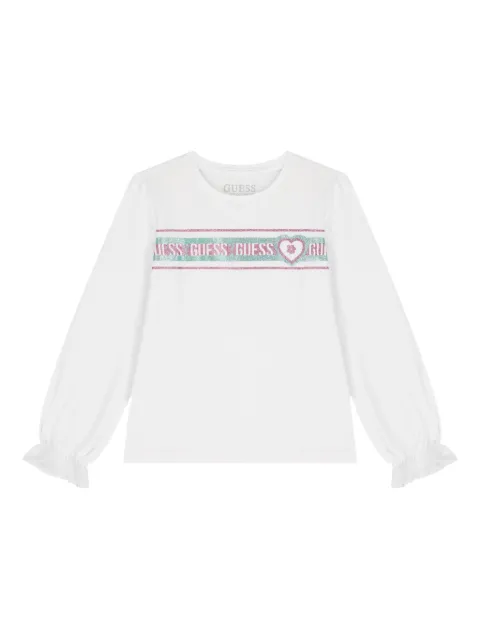 guess kids playera manga larga con detalle del logo