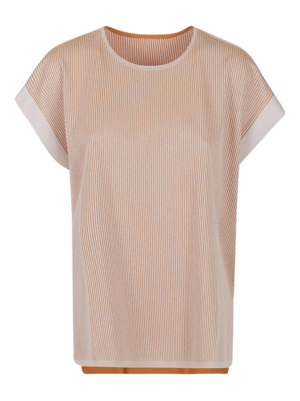 Pleats Please Issey Miyake pleated T-shirt | Neutrals | Image 1