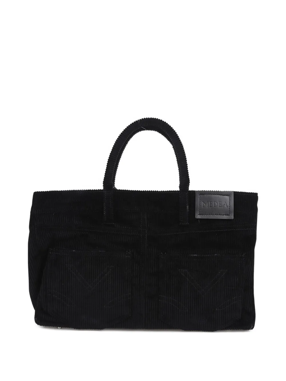 Medea Nina corduroy tote bag - Zwart