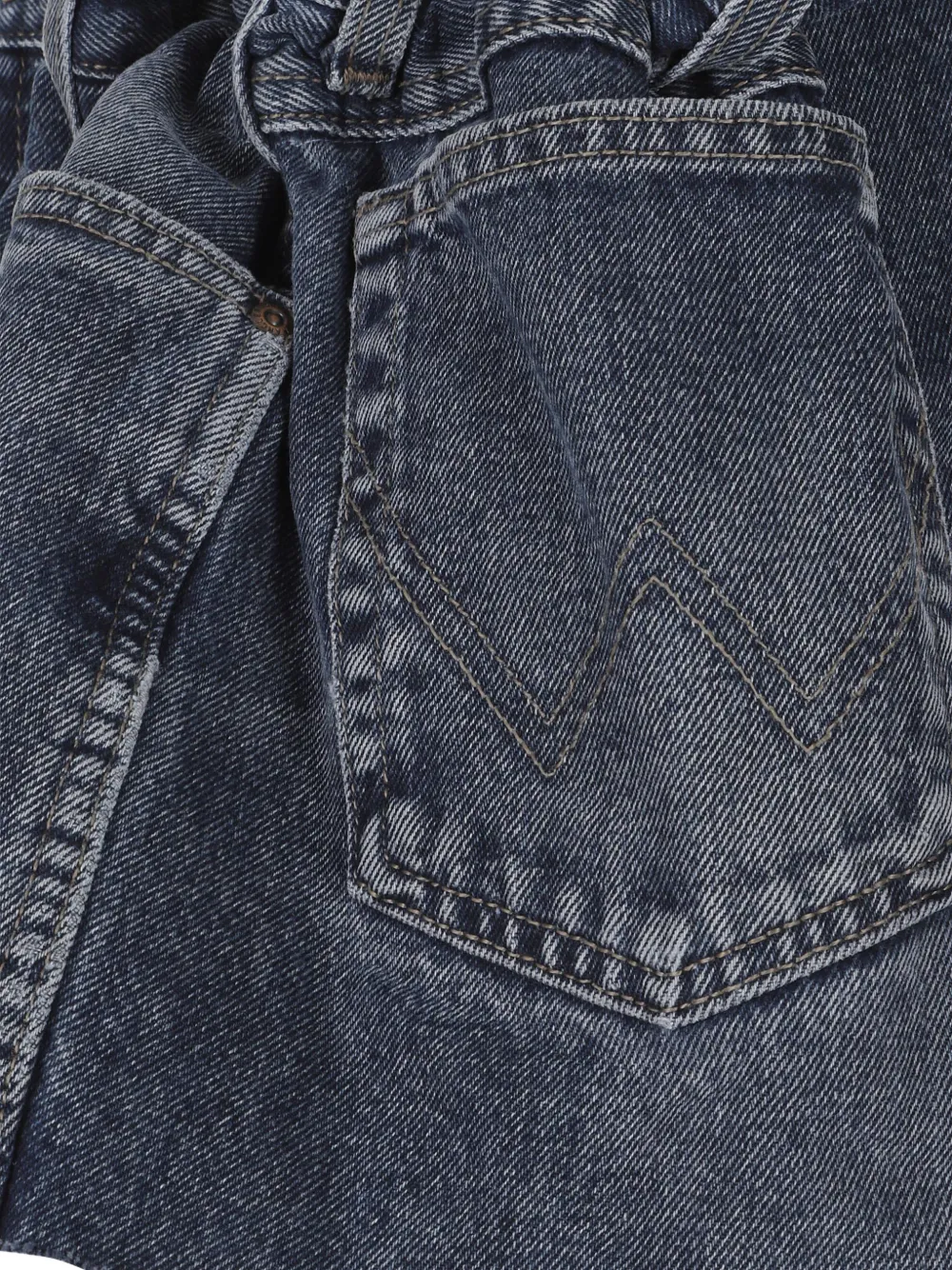 All In Scrunch Denim Mini Skirt In Blue