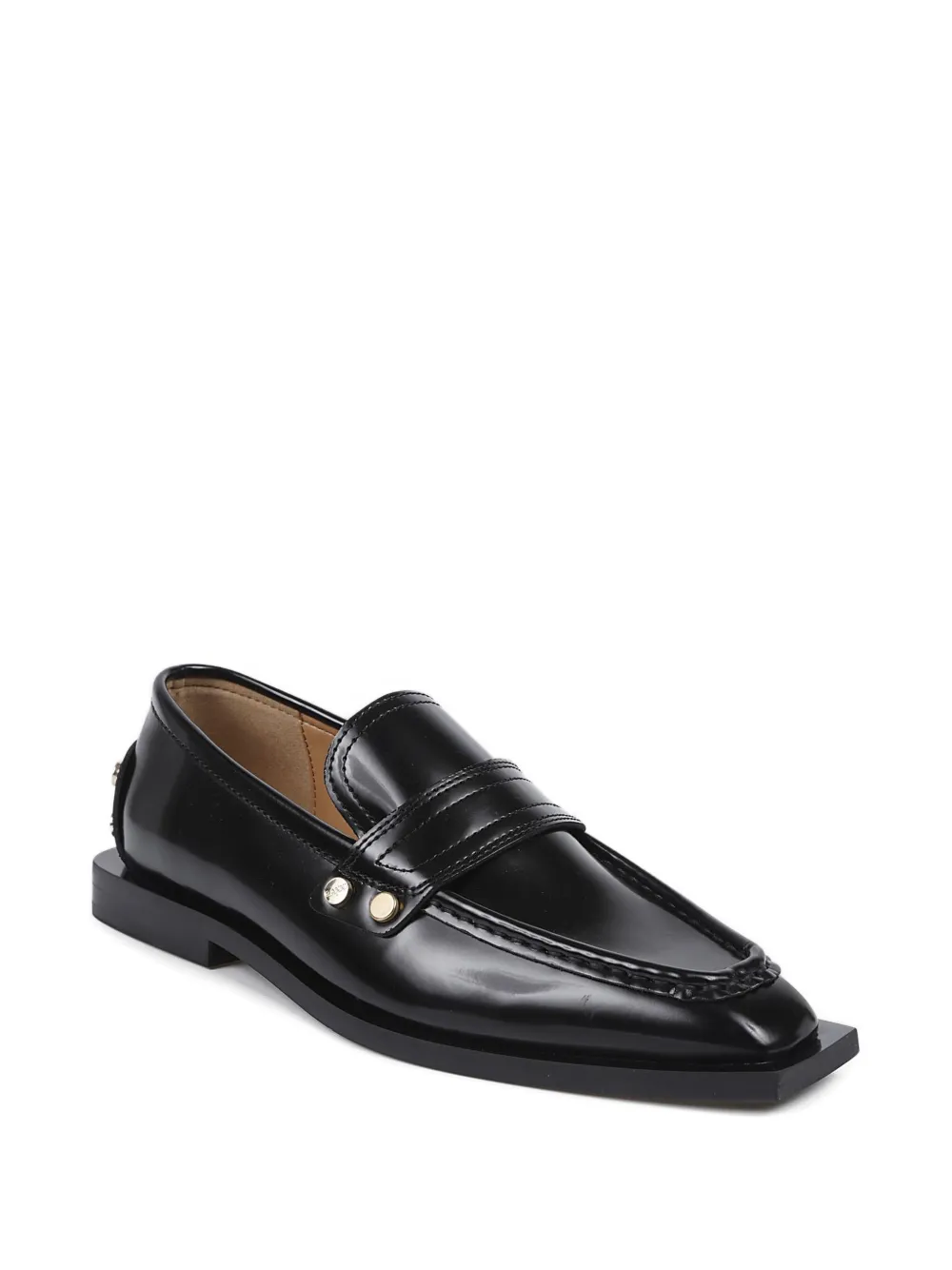 GANNI studs square-toe loafers Zwart