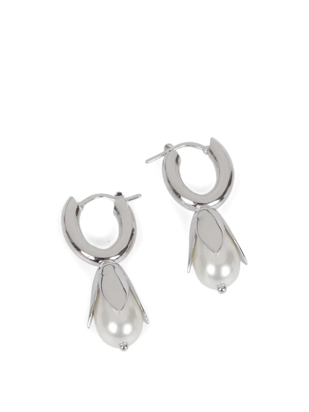 Simone Rocha flower hoop earrings - Zilver