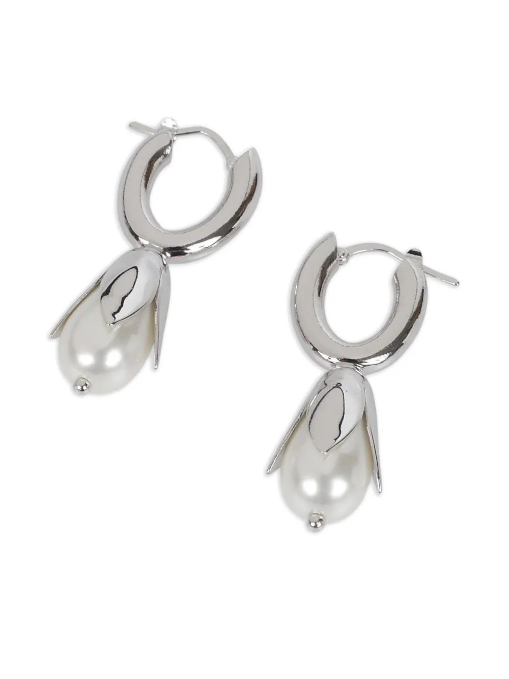 Simone Rocha flower hoop earrings - Argento