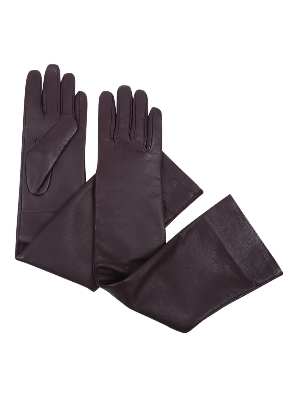 The Frankie Shop Veneto Leather Gloves In Purple