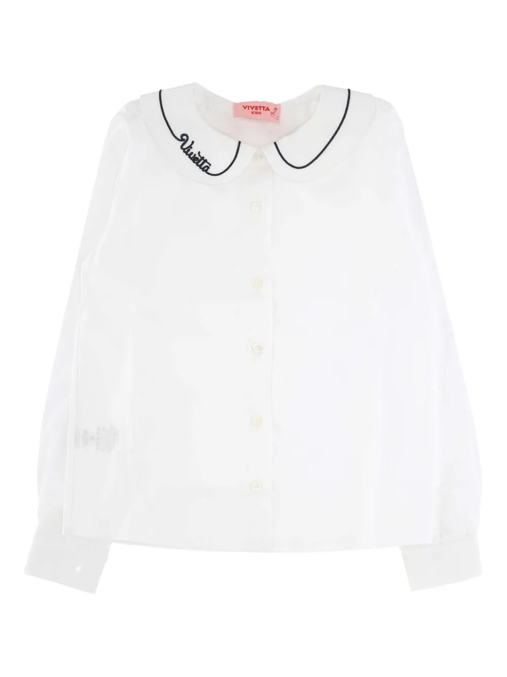 Vivetta Kids embroidered-collar shirt - Bianco