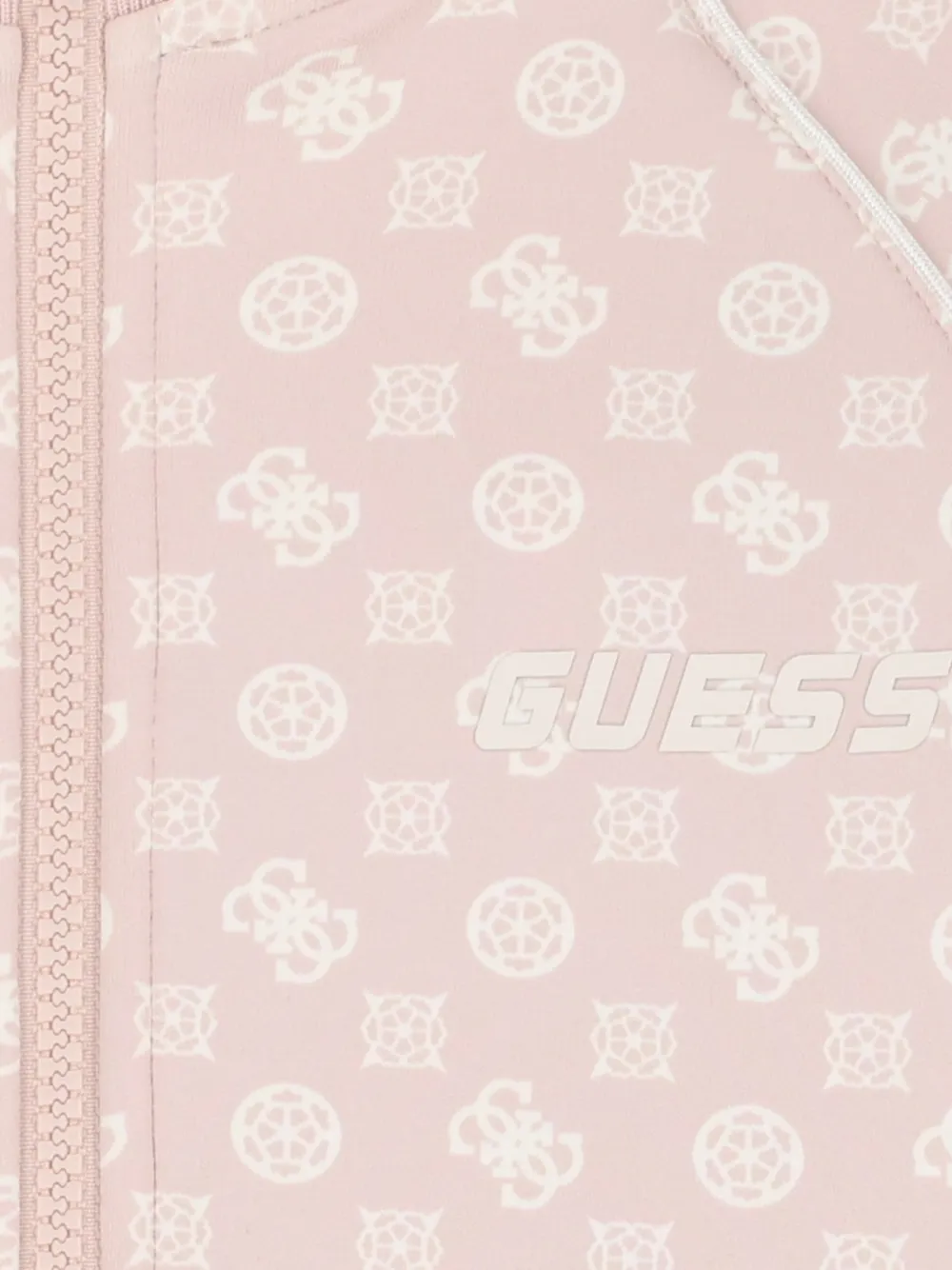 Guess Kids Logo Zipped Sweatshirt - Pink 
