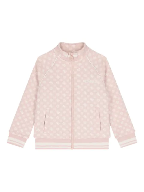 guess kids logo zipped sweatshirt
