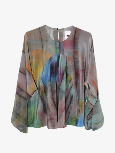 Anntian printed silk blouse