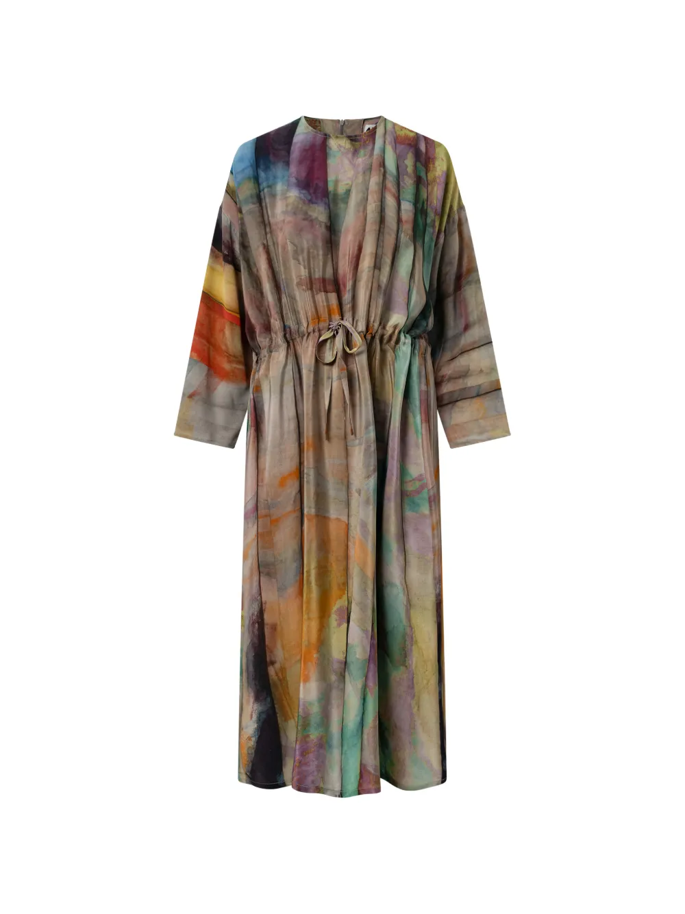 Anntian printed tie-waist dress