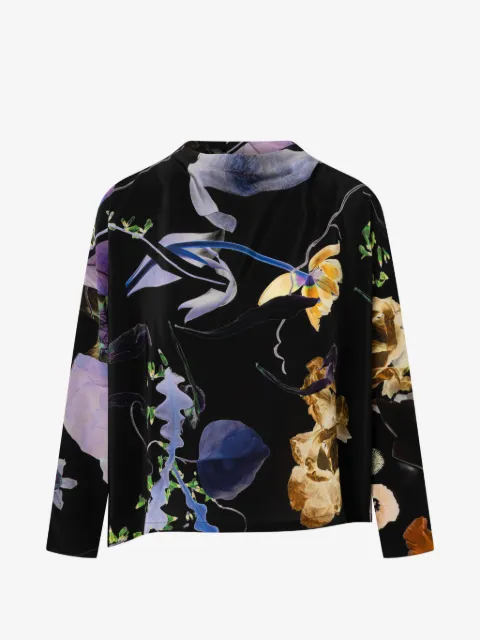 Anntian asymmetric printed blouse