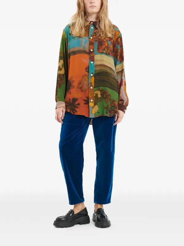 Anntian Printed long-sleeve Shirt | Orange | FARFETCH NO