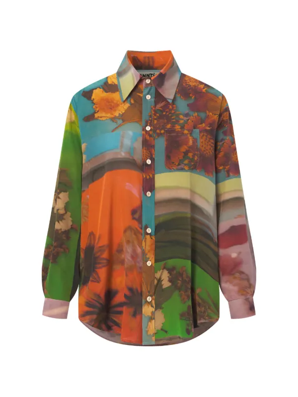 Anntian Printed long-sleeve Shirt | Orange | FARFETCH IL
