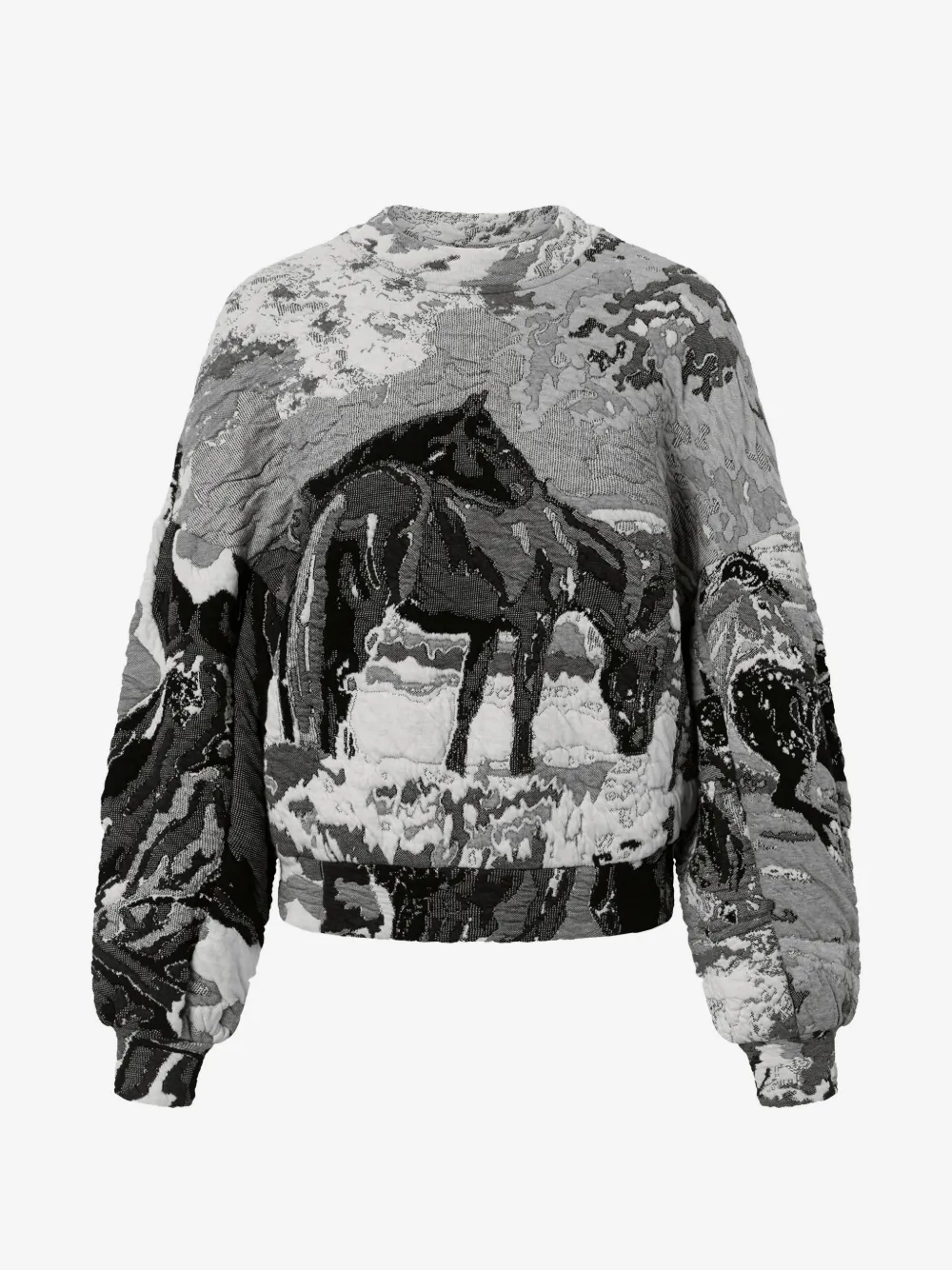 Anntian horses-pattern sweater | Grey | Image 1