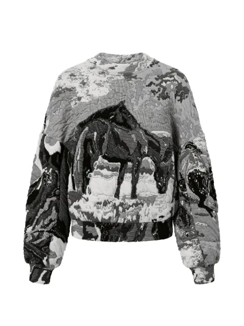 Anntian horses-pattern sweater